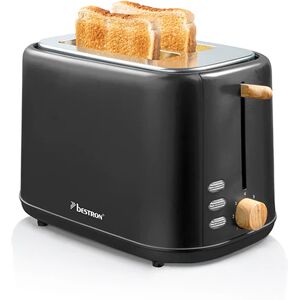 Toaster grille-pain 2 tranches noir et bois Bestron []