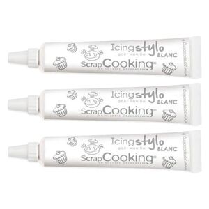 3 stylos de glacage blanc gout vanille Scrapcooking