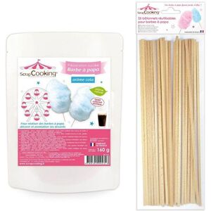 Preparation barbe a papa bleue 160 g + 25 batonnets Scrapcooking