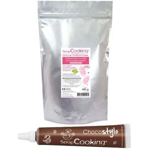 Preparation pour barbe a papa rose 400 g + 1 Stylo chocolat Scrapcooking