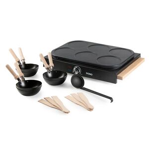 Appareil 2 en 1 mini-woks et mini-crepes electrique 6 personnes 1000 W Domo []