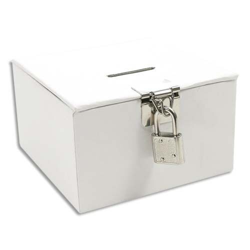 Maildor Boîte à trésors en carton Blanc à décorer, 105x105x60mm - Lot de 2