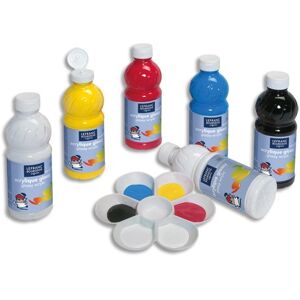 Lefranc & bourgeois Assortiment de 6 flacons 500ml de gouache Glossy assorties