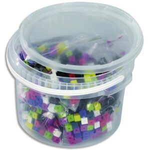 Culture club 2000 Baril de 1000 cubes plastique 1cm 10 couleurs emboîtables, jeu de construction