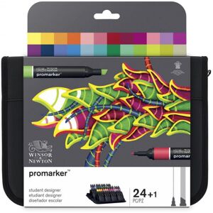 Winsor  & newton Trousse 24 marqueurs double pointe PROMARKER. A base d'alcool. Tons assortis