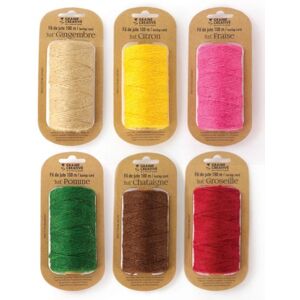 Graine créative Lot de 6 bobines en fil de jute 100mx2mm assortis