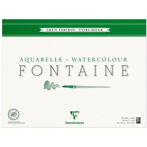 Clairefontaine Fontaine bloc collé 4 côtés 25F 42x56cm 300g grain torchon - Lot de 2