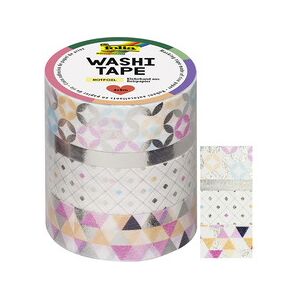 Folia Rubans autocollants déco Washi-Tape HOTFOIL ARGENT - Lot de 3