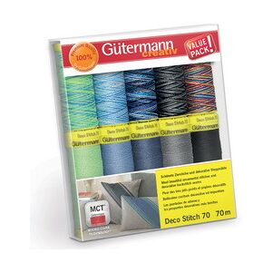 Gütermann Set de fils à coudre Deco Stitch 70, Assortiment 2 Vert pâle