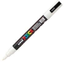 Posca Marqueur Posca PC3M pointe fine de 0,9 à 1,3 mm - blanc Posca Marqueur Posca PC3M pointe fine de 0,9 à 1,3 mm - blanc