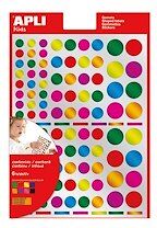Apli Pastilles adhésives couleurs assorties métallisées Apli - Sachet de 624 Apli Pastilles adhésives couleurs assorties métallisées Apli - Sachet de 624