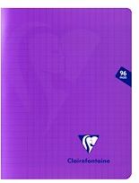 Cahier piqué Mimesys 17x22cm 96 pages grands carreaux couverture polypropylène - Violet - Lot de 20 Cahier piqué Mimesys 17x22cm 96 pages grands carreaux couverture polypropylène - Violet - Lot de 20