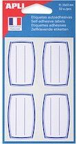 Agipa Etiquettes pour livre, blanc/bleu, 36 x 56 mm, lignées - Lot de 38