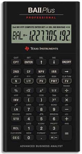 Texas Instruments Calculatrice financière BA II Plus Pro IIBAPRO/TBL/4E6/B