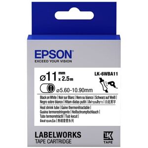 Epson LK-6WBA11 - Thermorétrécissant (HST) - Noir sur Blanc - Diam. 11mmx2.5m