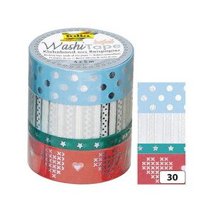 Folia Rubans autocollants Noël Washi-Tape HOTFOIL ARGENT III - Lot de 3