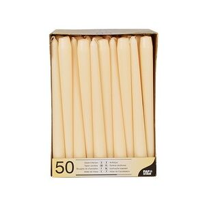 Papstar Bougie de chandelier, 22 mm, en pack de 50, crème