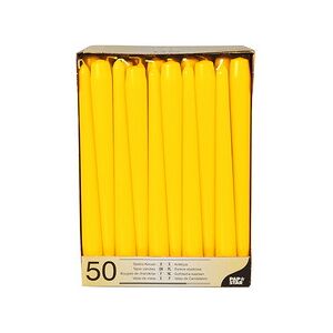 Papstar Bougie de chandelier, 22 mm, pack de 50, jaune