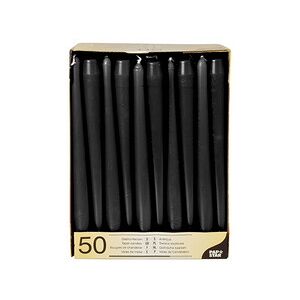 Papstar Bougie de chandelier, 22 mm, pack de 50, noir