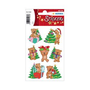 Herma Sticker de Noël DECOR 'Ours de Noël' - Lot de 12