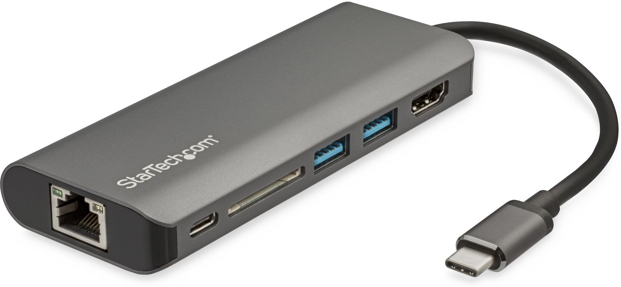 StarTech.com Adaptateur Multiport USB-C - Mini Dock USB-C avec HDMI 4K, 3x USB 3.0 Hub, SD/SDHC, GbE, 60W PD 3.0 Pass-Through - Station d'Accueil U...