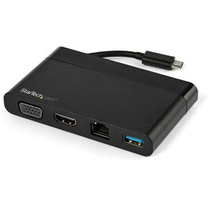 StarTech.com Adaptateur Multiport USB-C avec HDMI, VGA, Gigabit Ethernet & USB 3.0 - Mini Dock USB-C vers 4K HDMI ou 1080p VGA - Station d'Accueil ...