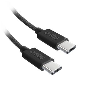 SBS Câble USB Câble tressé USB C - USB C PD 60W 1m50, noir