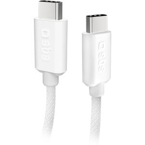 SBS Câble USB Câble tressé USB C - USB C PD 60W 1m50, blanc