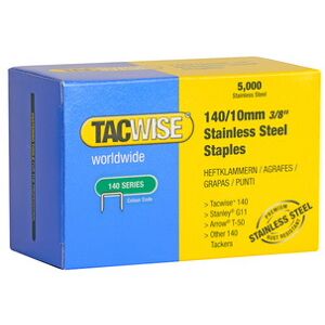 Tacwise Agrafes 140/10 mm, acier inoxydable, 5.000 pièces Noir