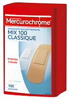 Mercurochrome Boîte de 100 pansements multi-usage 1er secours Mercurochrome Mercurochrome Boîte de 100 pansements multi-usage 1er secours Mercurochrome
