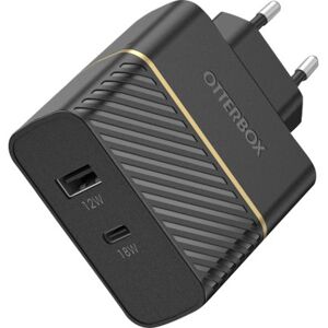 OtterBox EU Wall Charger 30W - USB-C 18W + USB-A 12W USB-PD, noir