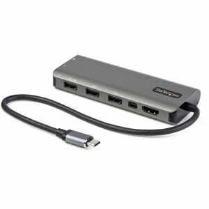 StarTech.com Adaptateur Multiports USB-C - USB-C vers HDMI ou Mini DisplayPort 4K 60Hz - Alimentation 100W Passthrough - Hub USB 4 Ports 10Gbps - M...