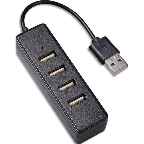 Hub USB-A 2.0 4 ports USB-A, noir - Lot de 3