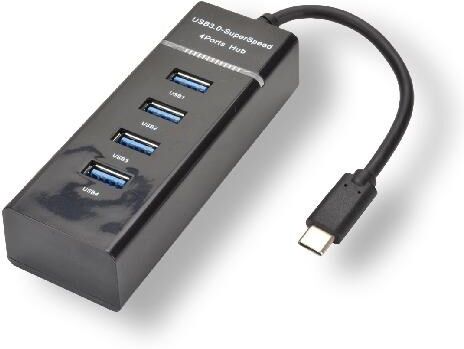 Mcl samar MCL USB3C-H114 hub & concentrateur USB 3.2 Gen 1 (3.1 Gen 1) Type-C 5000 Mbit/s Noir