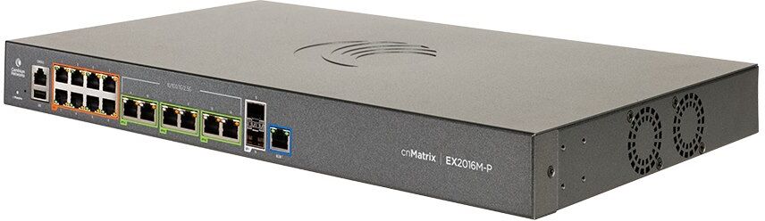 Cambium Networks cnMatrix EX2016M-P Géré L2/L3 Gigabit Ethernet (10/100/1000) Connexion Ethernet, supportant l'alimentation via ce port (PoE) 1U Bleu