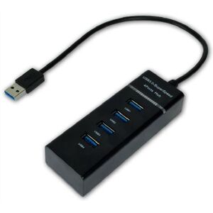 Mcl samar MCL USB3-M104B/N hub & concentrateur USB 3.2 Gen 1 (3.1 Gen 1) Type-A Noir