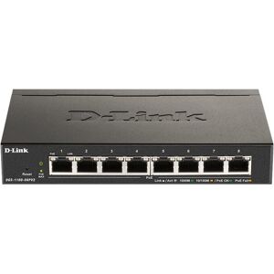 D-Link DGS-1100-08PV2 Géré L2/L3 Gigabit Ethernet (10/100/1000) Connexion Ethernet, supportant l'alimentation via ce port (PoE) Noir