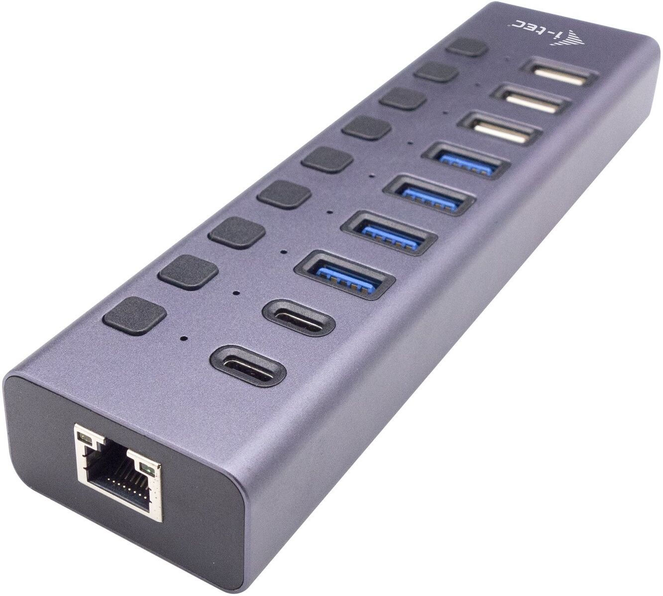 i-tec USB-A/USB-C Charging HUB 9port with LAN + Power Adapter 60 W