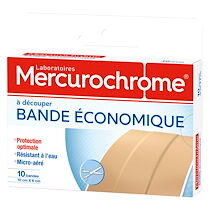 Mercurochrome Boîte de 10 bandes à découper économique 10x6 cm Mercurochrome