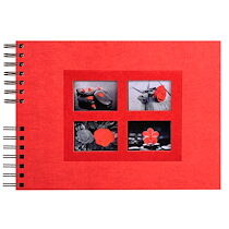 Exacompta Album photos à spirales 50 pages noires Passion - 32x22 cm - Rouge