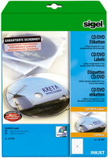 Sigel Etiquettes pour CD/DVD, couche spéciale, blanc