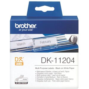 Brother Etiquette adresse papier 17 x 54 mm Brother DK11204 blanche - Rouleau de 400 Chêne