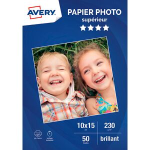 Avery Papier photo brillant Avery 10 x 15 cm 230 g - 50 feuilles Anis