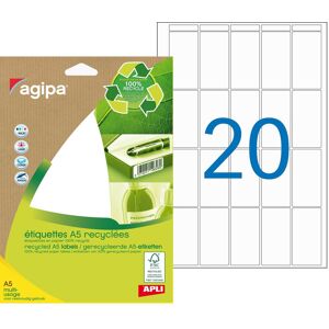 Apli Etiquettes adresses multi-usages recyclées 48,5 x 25 mm Agipa - Pochette de 280