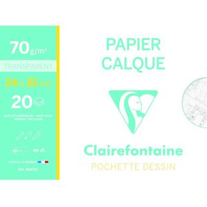 Clairefontaine Papier Calque pochette 20F 24x32cm 70/75g - Lot de 10