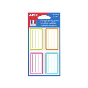 Apli Etiquettes pour livre, cadre bleu, 38 x 50 mm, uni - Lot de 5