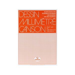 Canson Papier millimétré, 650 x 500 mm, 90 g/m2 - Lot de 50