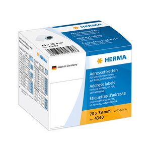 Herma Etiquette d'adresse, 89 x 42 mm, en continu, blanc - Lot de 2