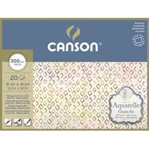 Canson Bloc de papier Aquarelle, fin, 310 x 410 mm Gris