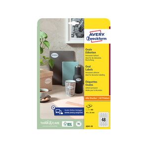 Avery Etiquette d'identification, ovale, 40 x 20mm - Lot de 3